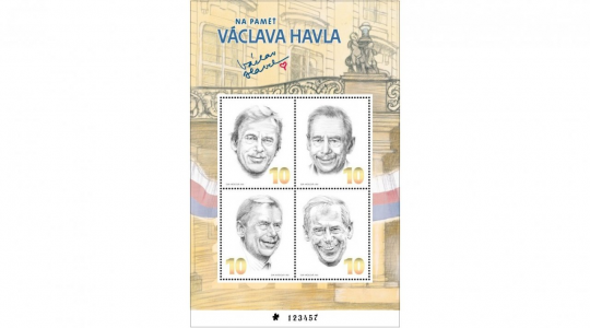 Pamětní tisk v podobě známkového aršíku s portréty Václava Havla je vyprodán