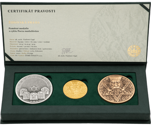 Židovská Praha – sada tří medailí