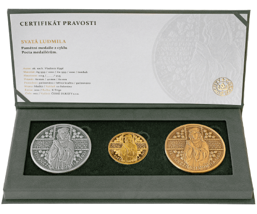 Svatá Ludmila - sada tří medailí